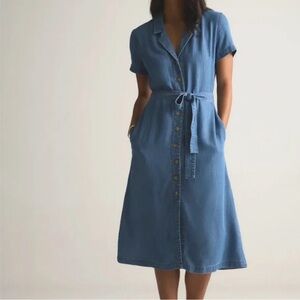 Quince Chambray Shirt Dress NWT